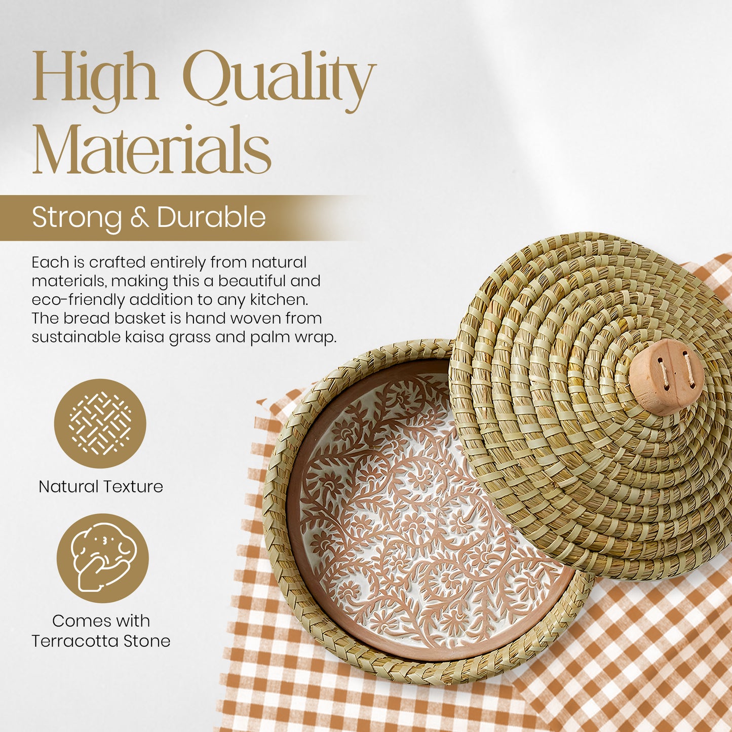 Bread Warmer Round with Lid and Terracotta stone for Tortillas, Bread and more. Gift for bakers and for any occasion, Thanksgiving, Christmas, Family Gathering. Natural finish.