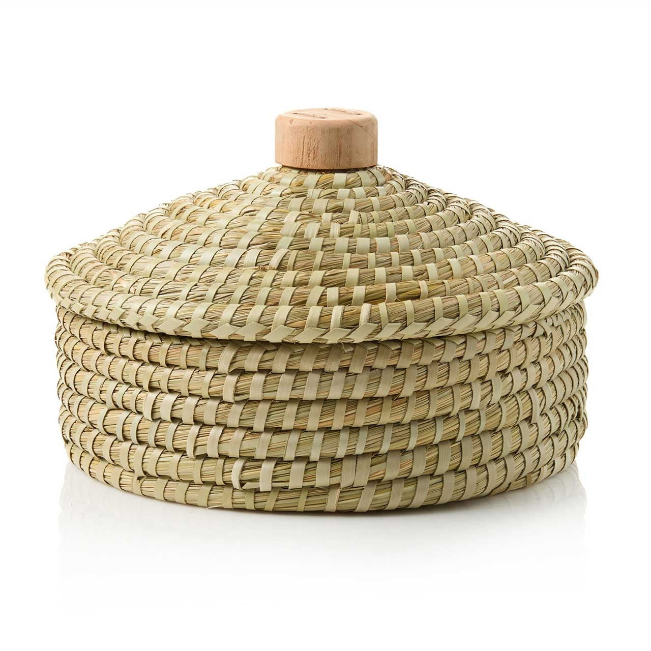 Bread Warmer Round with Lid and Terracotta stone for Tortillas, Bread and more. Gift for bakers and for any occasion, Thanksgiving, Christmas, Family Gathering. Natural finish.