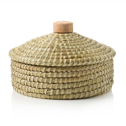 Bread Warmer Round with Lid and Terracotta stone for Tortillas, Bread and more. Gift for bakers and for any occasion, Thanksgiving, Christmas, Family Gathering. Natural finish.